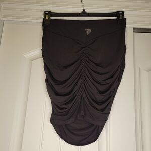 Black Asymmetrical Skirt for Night Out with Ruching